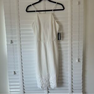 Guess Dress Mini Lace Sheath Floral White Sleeveless Dress NWT Size 12